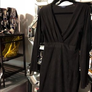 Fashion Nova Sude like Midi Dress - Black - Large